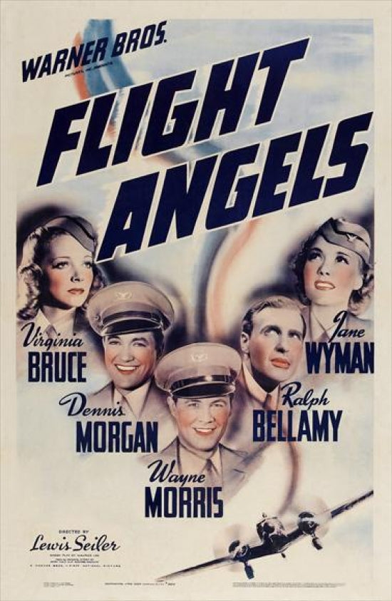 Flight Angels Movie Poster Print showcasing vibrant aviation artwork.