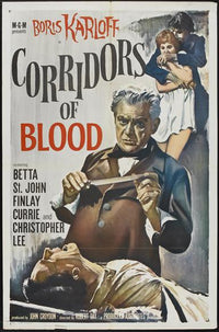 Corridors of Blood Movie Poster Print featuring classic horror film art.