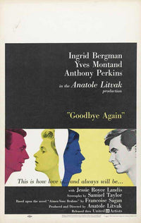 Goodbye Again Movie Poster Print showcasing classic film art.