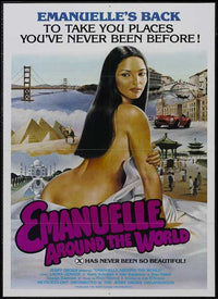 Emanuelle Around the World Movie Poster Print showcasing vibrant imagery and cinematic design.