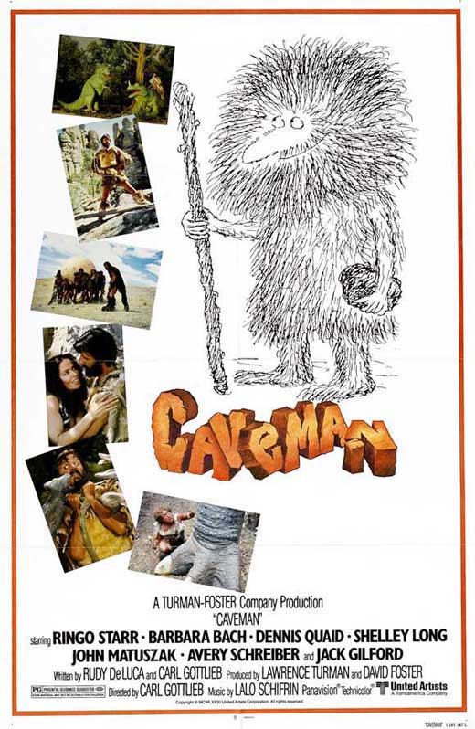 Caveman Movie Poster Print showcasing comedic prehistoric art