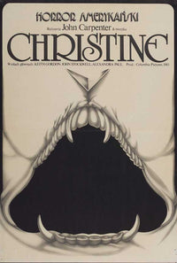 Christine Movie Poster Print showcasing the iconic 1958 Plymouth Fury in horror art style.