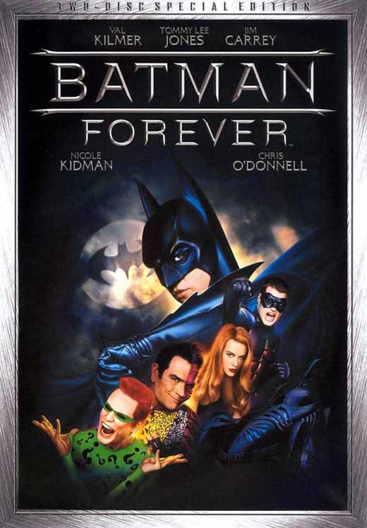 Batman Forever Movie Poster Print featuring iconic imagery of the Dark Knight.
