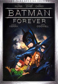 Batman Forever Movie Poster Print featuring iconic imagery of the Dark Knight.
