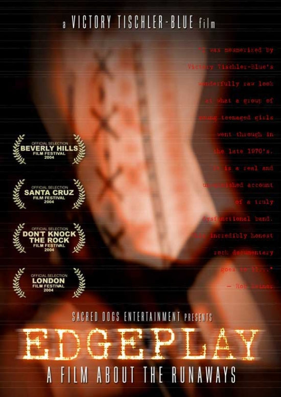 Edgeplay A Film About The Runaways Movie Poster featuring iconic rock band imagery.