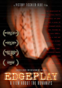 Edgeplay A Film About The Runaways Movie Poster featuring iconic rock band imagery.