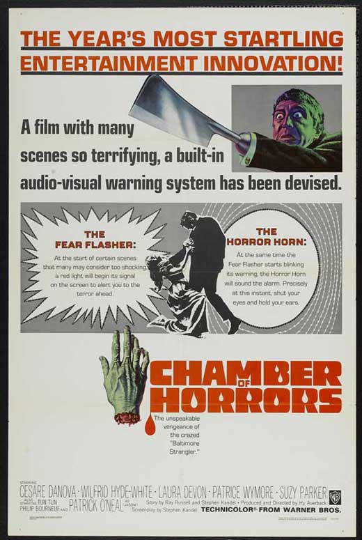 Chamber of Horrors Movie Poster Print featuring classic horror themes.