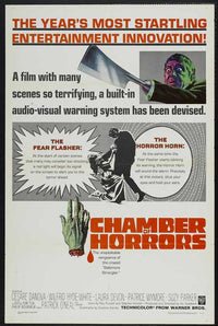 Chamber of Horrors Movie Poster Print featuring classic horror themes.