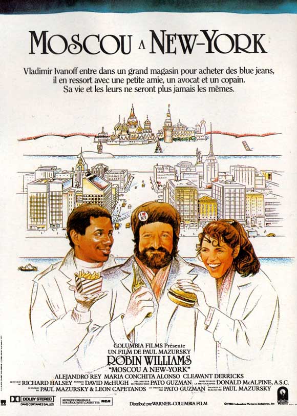 Moscow on the Hudson Movie Poster Print featuring vibrant colors
