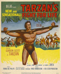 Tarzan's Fight for Life Movie Poster Print featuring Tarzan in action