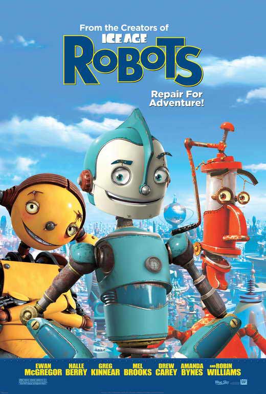 Robots Movie Poster Print featuring colorful animated characters