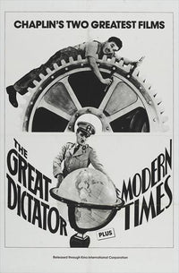 Modern Times Movie Poster Print featuring Charlie Chaplin's classic film art.