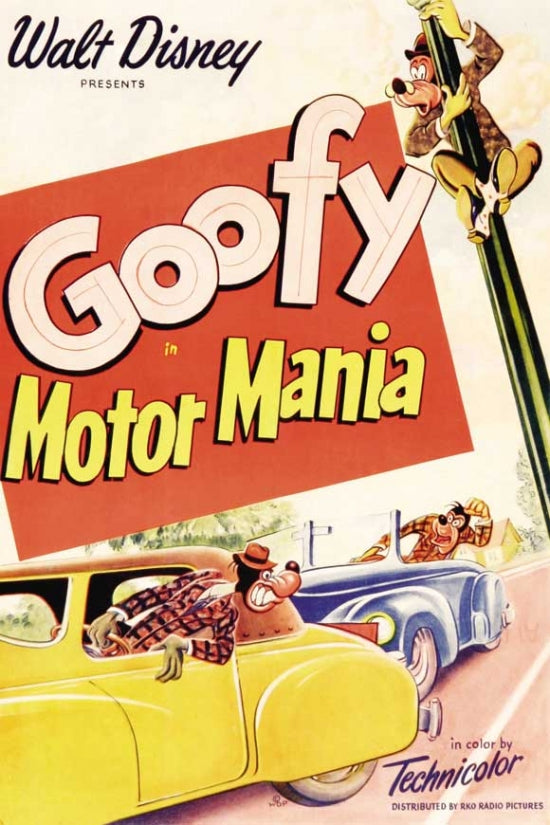 Motor Mania Movie Poster Print showcasing classic racing excitement
