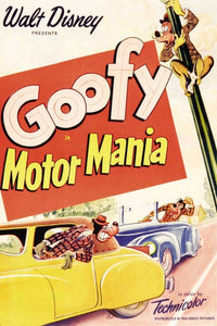Motor Mania Movie Poster Print showcasing classic racing excitement