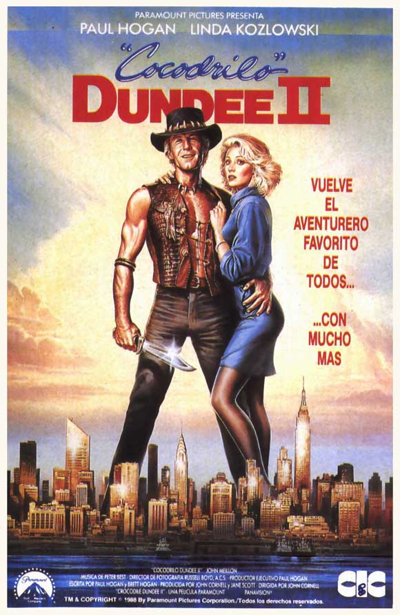 Crocodile Dundee 2 Movie Poster Print showcasing iconic film imagery.