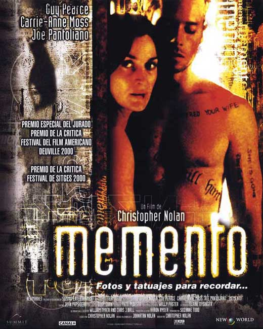 Memento Movie Poster Print showcasing classic film artwork.