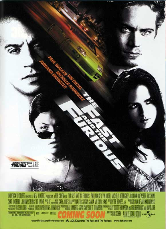 The Fast and the Furious Movie Poster Print (11x17)