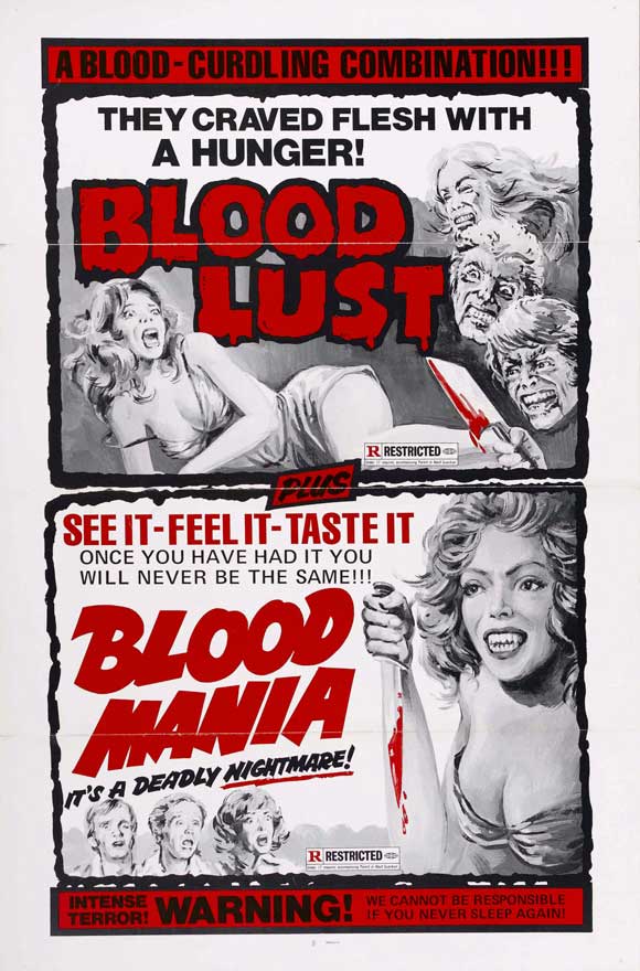 Blood Mania Movie Poster Print showcasing film art.