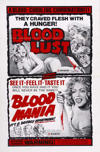 Blood Mania Movie Poster Print showcasing film art.