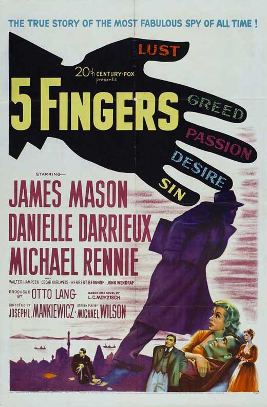 Five Fingers Movie Poster Print showcasing dynamic cinema art.