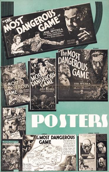 The Most Dangerous Game Movie Poster Print showcasing thrilling adventure.