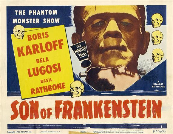 Son of Frankenstein Movie Poster Print showcasing classic horror film art.