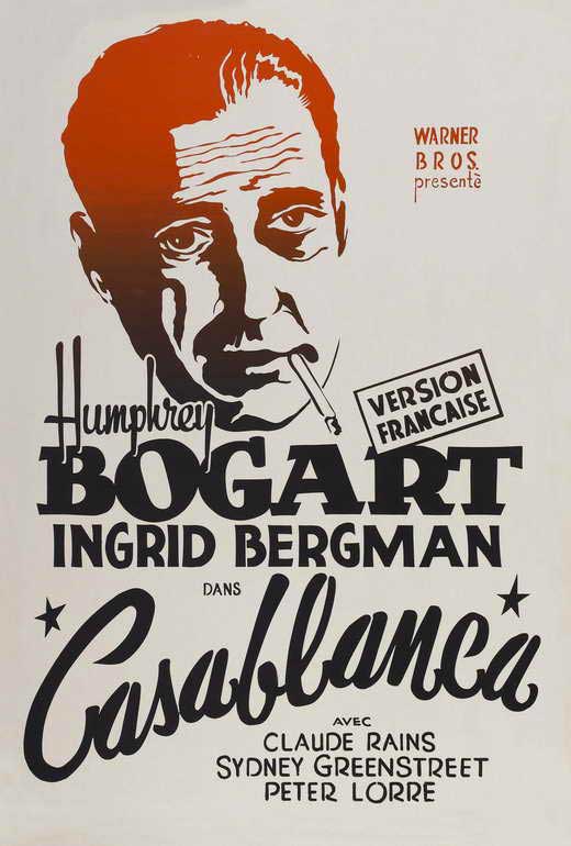 Casablanca Movie Poster Print showcasing classic film artwork.