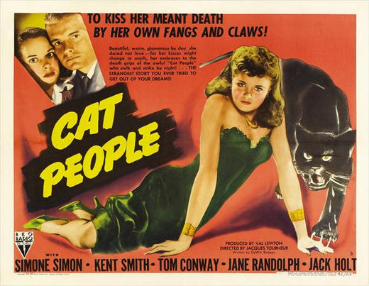 Cat People Movie Poster Print showcasing vintage horror film art.