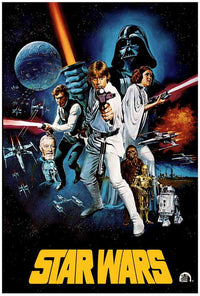 Star Wars movie poster print featuring iconic space adventure artwork.