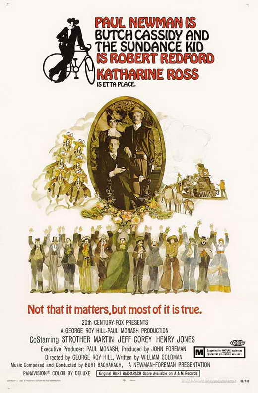 Butch Cassidy and the Sundance Kid Movie Poster Print showcasing iconic film art.