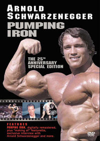 Pumping Iron Movie Poster Print showcasing iconic bodybuilding imagery.