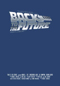 Back to the Future Movie Poster Print featuring the DeLorean time machine.