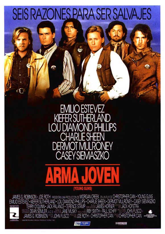 Young Guns Movie Poster Print featuring iconic Western film artwork
