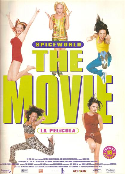 Spice World: The Movie Poster Print featuring colorful design.