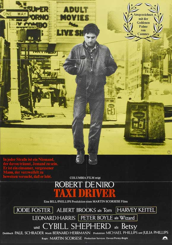 Taxi Driver Movie Poster Print showcasing iconic film art.
