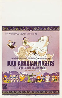 1001 Arabian Nights Movie Poster Print featuring vibrant artwork.