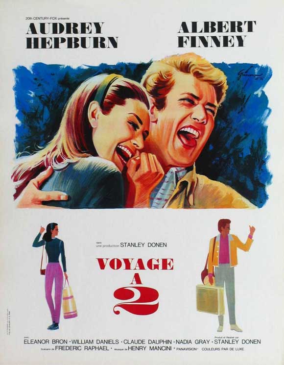 Two for the Road Movie Poster Print showcasing classic cinema art.