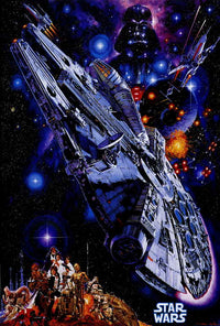 Star Wars Movie Poster Print showcasing iconic characters and scenes.
