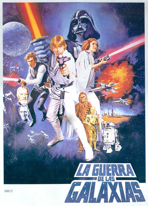 Star Wars Movie Poster Print featuring iconic characters and scenes.