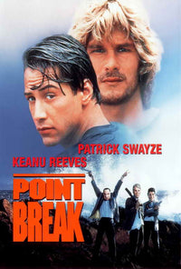 Point Break Movie Poster Print featuring an action-packed design.