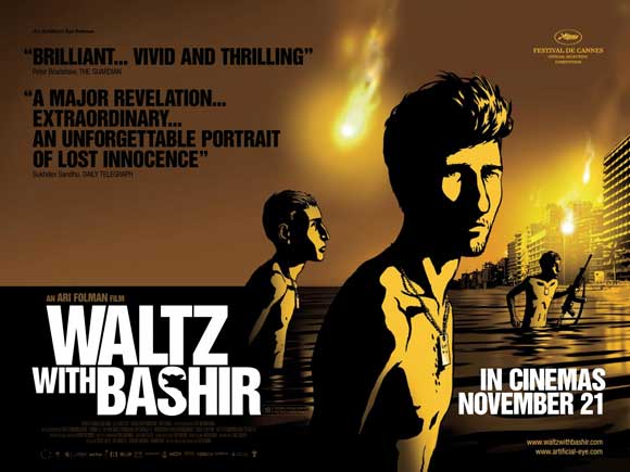 Waltz With Bashir Movie Poster Print showcasing animation and art.