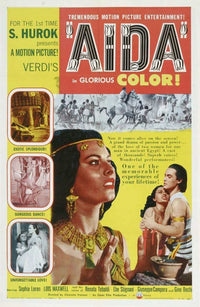 Aida Movie Poster Art Print showcasing vibrant colors and dramatic imagery.