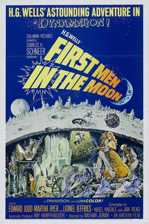 First Men in the Moon Movie Poster Print featuring classic sci-fi art.