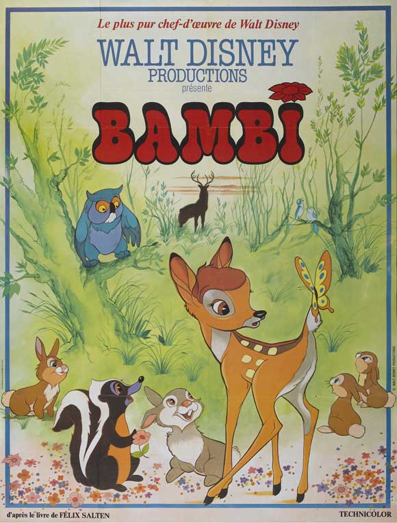Bambi Movie Poster Print featuring Disney's iconic characters.