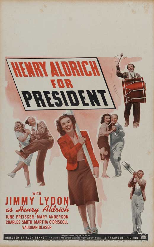 Henry Aldrich For President Movie Poster Print featuring classic film artwork.