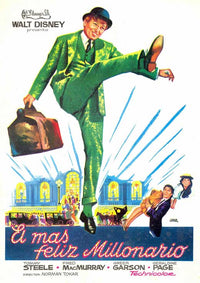 The Happiest Millionaire Movie Poster Print featuring vibrant colors and classic film imagery.