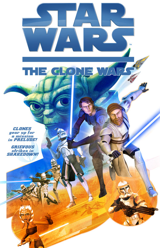Star Wars: The Clone Wars Movie Poster Print featuring iconic characters.