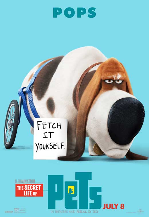 The Secret Life of Pets movie poster print featuring animated characters