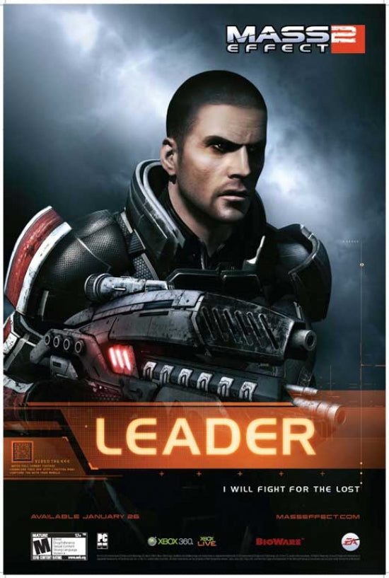 Mass Effect 2 Movie Poster Print, featuring iconic imagery from the video game.