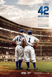 42 Movie Poster Print showcasing the inspiring story of Jackie Robinson.